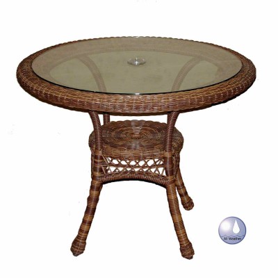 Chasco Sanibel Resin/Alum 36 in. Dining Table with Glass Top