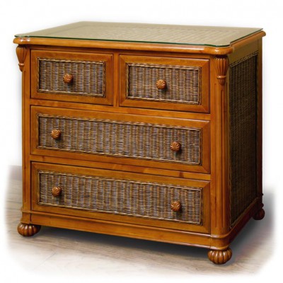 Chasco SoHo 4 Drawer Chest with Glass Top