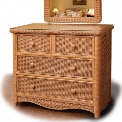 Chasco Kona 4 Drawer Chest with Glass Top