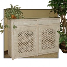 Chasco 2 Drawers and 2 Doors Lattice Buffet with Glass Top