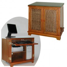 Chasco Cottage Computer Cabinet with Glass Top