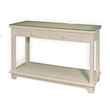 Chasco Cottage RTA 2 Drawer Console Table with Glass Top