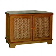 Chasco Cottage Corner TV Cabinet with Glass Top