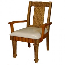Chasco Cottage Dining Arm Chair with Raw Cushion