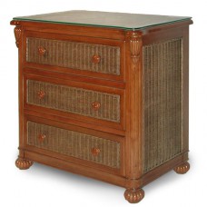 Chasco SoHo 3 Drawer Chest with Glass Top