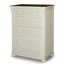 Chasco SoHo 5 Drawer Chest with Glass Top