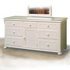 Chasco SoHo 1 Door and 7 Drawer Dresser with Glass Top