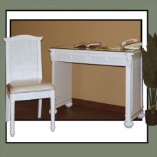 Chasco SoHo RTA 2 Drawer Vanity/Desk with Glass Top & Chair Set