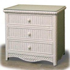 Chasco Kona 3 Drawer Chest with Glass Top