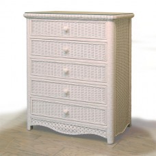 Chasco Kona 5 Drawer Chest with Glass Top