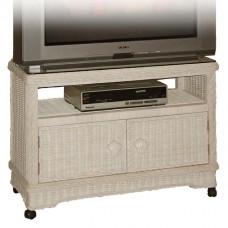 Chasco St. Croix TV Cabinet with Casters and Glass Top