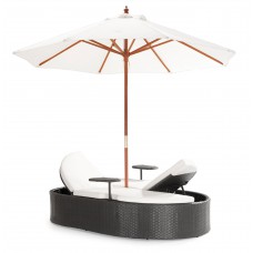 ZUO Outdoor Hampton Wicker Day Bed with Umbrella